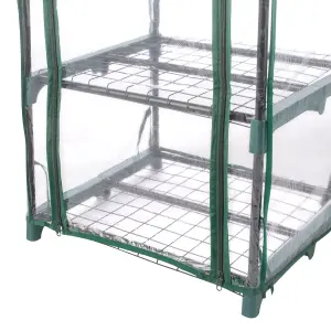 Hardys 4 Tier Mini Greenhouse - PVC Garden Growhouse with Reinforced Steel Frame, Easy Assembly, Thick PVC Cover, Roll Up Front