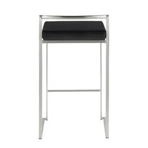 Daggett 68.5cm Bar Stool (Set of 2) Stainless Steel / White / Counter Stool (27" Seat Height)