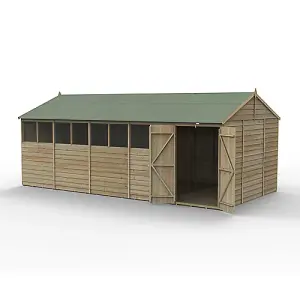 4LIFE Reverse Apex Shed 20x10 - Double Door - 8 Windows