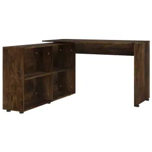 Berkfield Corner Desk Smoked Oak Engineered Wood