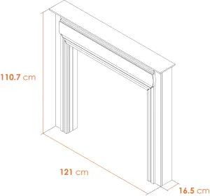 Adam Honley Mantelpiece in Pure White, 48 Inch