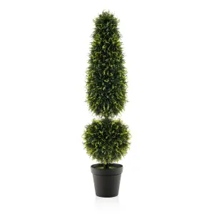 Costway 120CM Artificial Boxwood Topiary Tree Faux Topiary Plants with Natural Vines