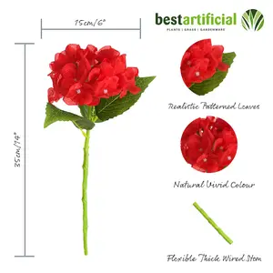 5 Best Artificial Red Single 35cm Hydrangea Flower Stems