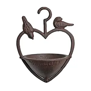 Cast Iron Bird Feeder with Robins