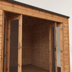 Mercia 8x8 ft with Bi-fold door & 2 windows Reverse apex Wooden Summer house