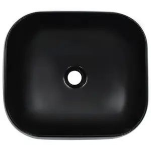 Berkfield Wash Basin 44.5x39.5x14.5 cm Ceramic Black