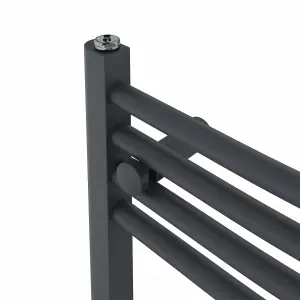 Right Radiators 1200x600 mm Curved Heated Towel Rail Radiator Bathroom Ladder Warmer Anthracite