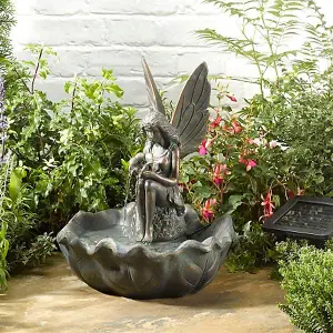 Smart Garden Solar Fairy Leaf Garden Water Feature Fountain Bird Bath 1170341