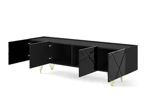 Space TV Cabinet in Black W180cm x H56cm x D42cm