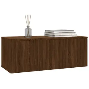 Berkfield TV Cabinet Brown Oak 80x34x30 cm Engineered Wood