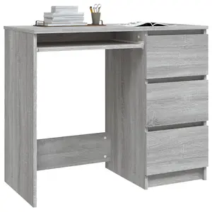 Berkfield Desk Grey Sonoma 90x45x76 cm Engineered Wood