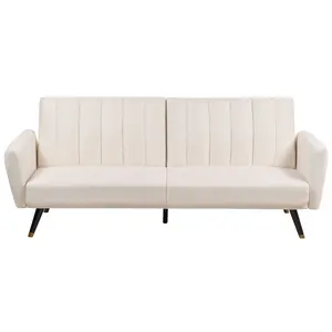 Beliani Glam Sofa Bed VIMMERBY Light Beige