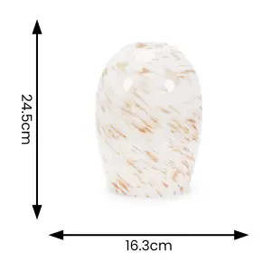 ValueLights India White Confetti Glass Easy Fit Lamp Shade