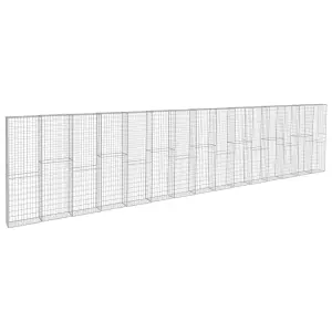 Berkfield Gabion Wall with Covers Galvanised Steel 900x50x200 cm