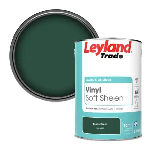 Leyland Trade Vinyl Soft Sheen Walls & Ceilings Emulsion Paint Moss Green (RAL 6005) - 5L