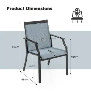 Costway Set of 2 Patio Dining Chairs Outdoor Garden Porch Armchairs w/ Breathable Seat