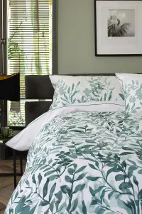 TLC All Grown Up Green Printed Percale 100% Cotton Duvet Bedding Cover Set