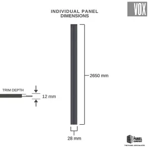 Panel Company Vox Linerio SLine Anthracite Slat Panel  Left Hand Trim