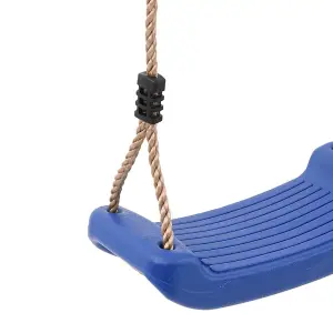 Berkfield Outdoor Swing Seat for Kids Single with Adjustable Rope Blue