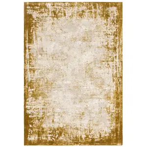 Gold Abstract Luxurious Modern Easy To Clean Rug For Dining Room Bedroom & Living Room-120cm X 170cm