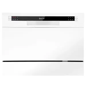 Baridi Compact Tabletop Dishwasher 6 Place Settings, 6 Programmes - White