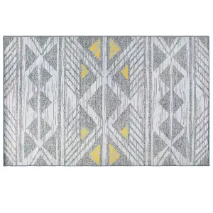 Area Rug 160 x 230 cm Grey with Yellow KARGI