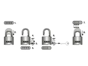 ABUS Mechanical 190/60 60mm Heavy-Duty Combination Padlock Closed Shackle (4-Digit) Carded