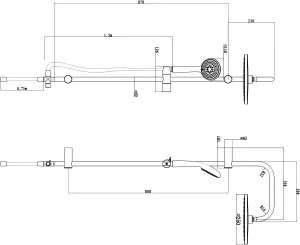 GoodHome Cavally Wall-mounted Diverter Shower kit with 1 shower heads