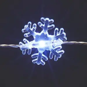 100 Ice white Snowflake wire LED With timer function String lights with 8.22m Silver cable