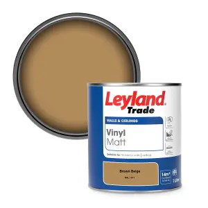 Leyland Trade Vinyl Matt Walls & Ceilings Emulsion Paint Brown Beige (RAL 1011) 1L