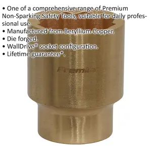 28mm Beryllium Copper Non-Sparking WallDrive Socket - 1/2 Inch Square Drive Tool