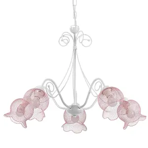 Luminosa Mia Multi Arm Pendant Ceiling Light, Pink