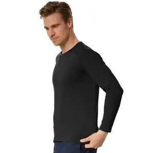 Long-Sleeved Top - basic wear for men - black XL