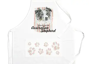 Purely Home Australian Shepherd Apron - Novelty Kitchen Gift for Dog Lovers