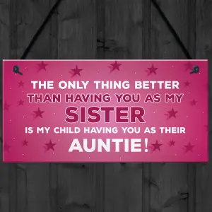 Novelty Gift For Auntie Sister Birthday Christmas Gifts Hanging Plaque Sister Gift Thank You