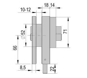 Corner lock, single-sided cylinder rosette, profile cylinder, brushed stainless steel