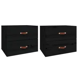 Berkfield Wall-mounted Bedside Cabinets 2 pcs Black 50x36x40 cm