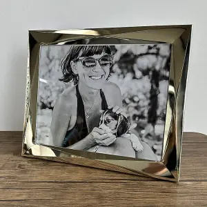 PF&A Silver Plated Geometric Photo Frame - 10x8