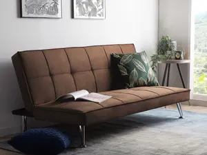 Beliani Retro Sofa Bed HASLE Brown