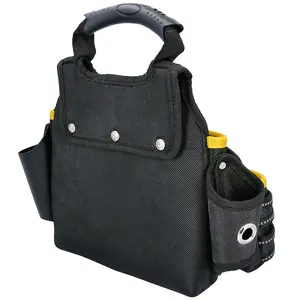 TOUGH MASTER Tool Belt Pouch, Fixing Pouch with 3 Wide Pockets for Tools, Nails and Small Parts