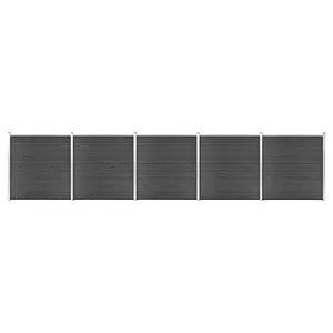 Berkfield Fence Panel Set WPC 872x186 cm Black