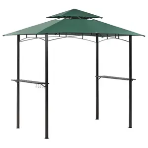 Beliani Traditional Gazebo Dark Green NARO