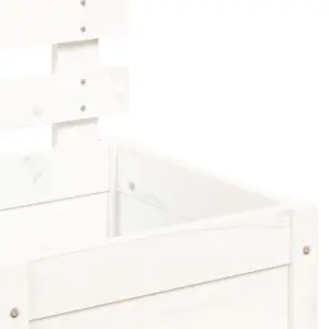 Berkfield Garden Planter with Rack White 39x39.5x114 cm Solid Wood Pine