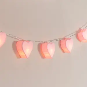 ValueLights Set of 10 Kids Battery Powered Fairy String Lights with Hearts