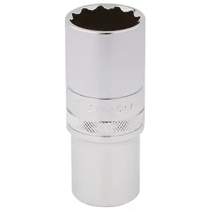 Draper HI-TORQ 12 Point Deep Socket, 1/2" Sq. Dr., 24mm 33802