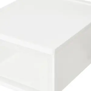 White 3 Pcs Stackable Plastic Shoe Storage Box