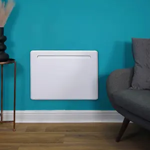 1500W Floor or Wall Mounted Electric Panel Radiator - Home or Office Heater with Timer & Comfort, Frost, Eco Modes - 40 x 50cm