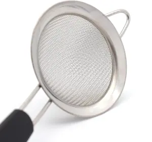 Buckingham Stainless Steel Fine Mesh Sieve Strainer 8 cm Black Handle