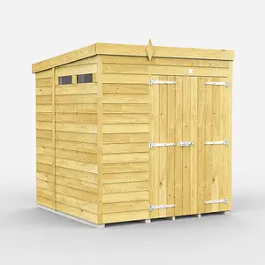 DIY Sheds 7x6 Pent Security Shed - Double Door