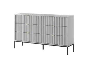 Stylish Nova Chest of Drawers H830mm W1540mm D390mm in Grey Matt - Versatile Elegance